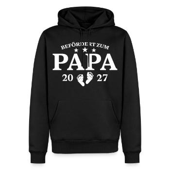 Befördert Zum Papa 2027 Schwangerschaft Geschenk - Männer Premium Bio Hoodie - Schwarz - Vorne - Nico (187cm)