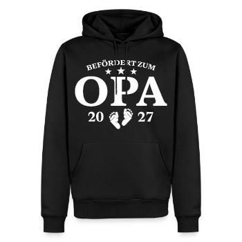 Befördert Zum Opa 2027 Schwangerschaft Geschenk - Männer Premium Bio Hoodie - Schwarz - Vorne - Nico (187cm)