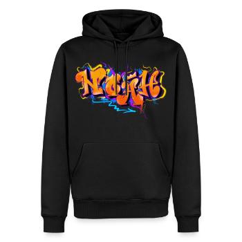 Noah - Men’s Premium Organic Hoodie - black - Front - Nico (187cm)