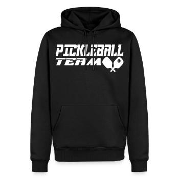 Pickleball - Männer Premium Bio Hoodie - Schwarz - Vorne - Nico (187cm)