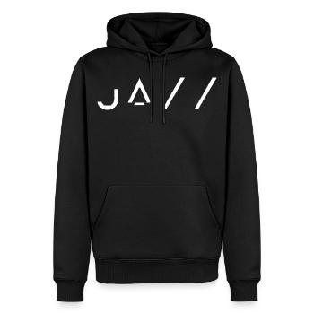 Jazz Minimaliste - Cadeau Jazz pour musicien  - Sweat à capuche Premium bio Homme - noir - Devant - Nico (187cm)