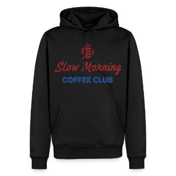 Frühstück Langsamer Morgenkaffee-Club-Brunch - Männer Premium Bio Hoodie - Schwarz - Vorne - Nico (187cm)