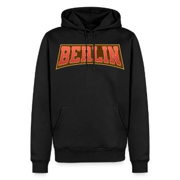 Berlin - Sweat à capuche Premium bio Homme - noir - Devant - Nico (187cm)