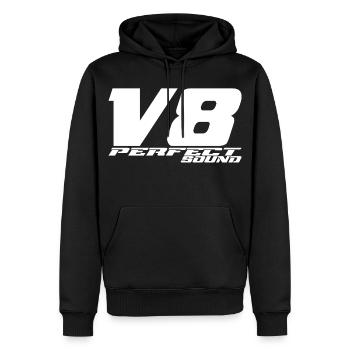 V8 - Men’s Premium Organic Hoodie - black - Front - Nico (187cm)