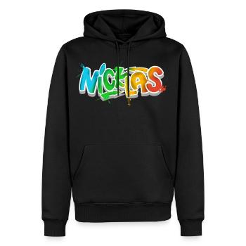 Nicklas - Sweat à capuche Premium bio Homme - noir - Devant - Nico (187cm)