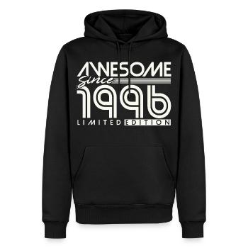 30 ans 30 ans 1996 Vintage Né - Sweat à capuche Premium bio Homme - noir - Devant - Nico (187cm)