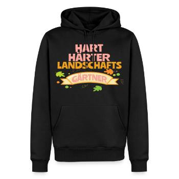 Hart Härter Landschaftsgärtner Spruch Design - Männer Premium Bio Hoodie - Schwarz - Vorne - Nico (187cm)