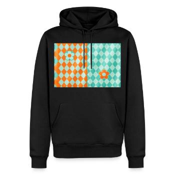 Harlekin-Petal-Duo - Männer Premium Bio Hoodie - Schwarz - Vorne - Nico (187cm)