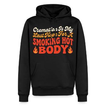 Einäscherung für einen verdammt heißen Körper - Männer Premium Bio Hoodie - Schwarz - Vorne - Nico (187cm)