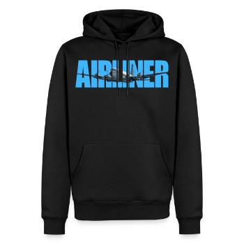 Airliner DC-4 - Men’s Premium Organic Hoodie - black - Front - Nico (187cm)