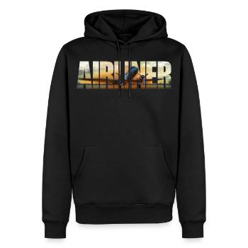 Avion de ligne DC-3 - Sweat à capuche Premium bio Homme - noir - Devant - Nico (187cm)