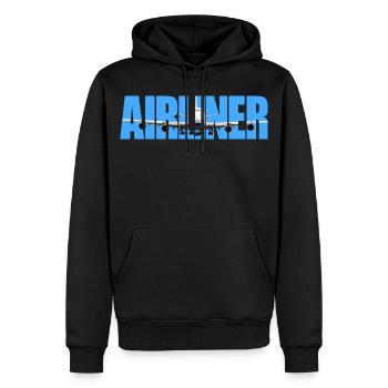 Avion Jumbo Jet - Sweat à capuche Premium bio Homme - noir - Devant - Nico (187cm)