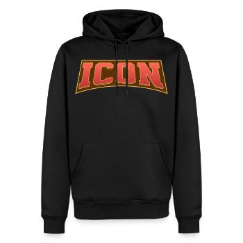 Icône - Sweat à capuche Premium bio Homme - noir - Devant - Nico (187cm)