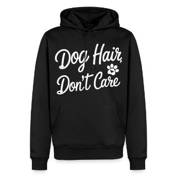 Je me fiche des poils de chien - Sweat à capuche Premium bio Homme - noir - Devant - Nico (187cm)