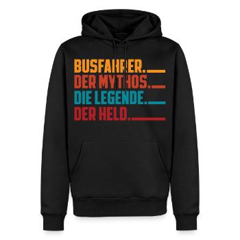 Busfahrer Mythos Legende Held - Männer Premium Bio Hoodie - Schwarz - Vorne - Nico (187cm)