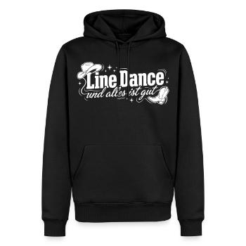 Line Dance: Alles ist gut - Männer Premium Bio Hoodie - Schwarz - Vorne - Nico (187cm)