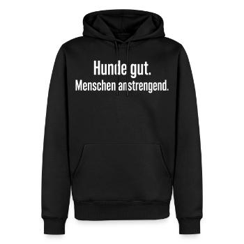 Hunde gut Menschen anstrengend Lustiges Motiv - Männer Premium Bio Hoodie - Schwarz - Vorne - Nico (187cm)