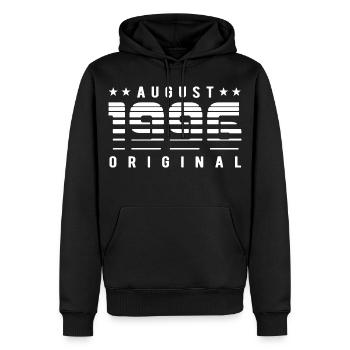 Édition Originale Édition Limitée Anniversaire août 1996 - Sweat à capuche Premium bio Homme - noir - Devant - Nico (187cm)