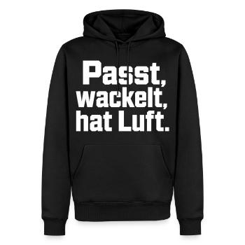Passt wackelt hat Luft Spruch Handwerker Humor - Männer Premium Bio Hoodie - Schwarz - Vorne - Nico (187cm)