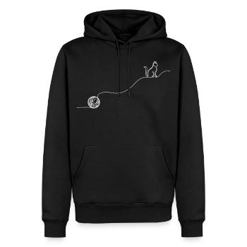Boule de fil en laine à tricot en laine de chat en ligne - Sweat à capuche Premium bio Homme - noir - Devant - Nico (187cm)