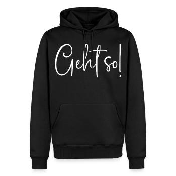Geht so - Männer Premium Bio Hoodie - Schwarz - Vorne - Nico (187cm)