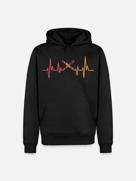 Bakery Sunset Heartbeat Baker - Men’s Premium Organic Hoodie - black