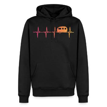 Caravan Sunset Heartbeat Camping Caravan - Männer Premium Bio Hoodie - Schwarz - Vorne - Nico (187cm)