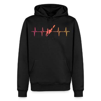 Lumberjack Sunset Heartbeat Chainsaw - Men’s Premium Organic Hoodie - black - Front - Nico (187cm)