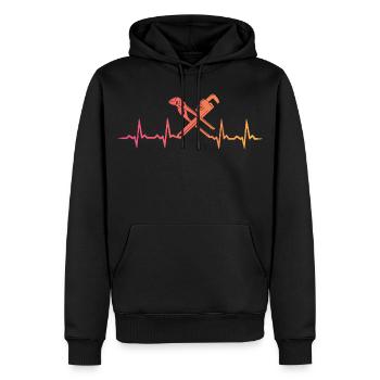Heating Engineer Sunset Plumber's Heartbeat - Men’s Premium Organic Hoodie - black - Front - Nico (187cm)