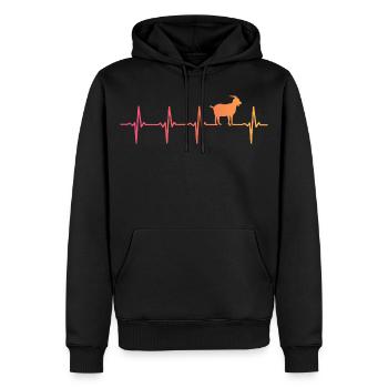 chèvre sunset battement de coeur chèvres goat - Sweat à capuche Premium bio Homme - noir - Devant - Nico (187cm)