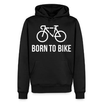 Born To Bike (Radfahrer / Fahrrad / Rennrad / B) - Männer Premium Bio Hoodie - Schwarz - Vorne - Nico (187cm)