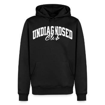 Undiagnosed Club - Männer Premium Bio Hoodie - Schwarz - Vorne - Nico (187cm)