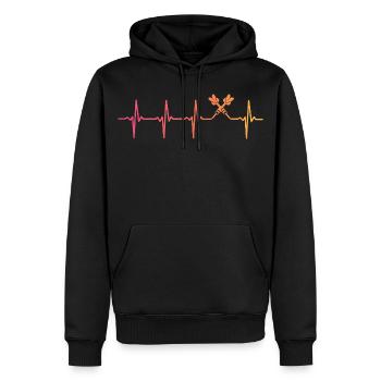 Darts Sonnenuntergang Herzschlag Darts - Männer Premium Bio Hoodie - Schwarz - Vorne - Nico (187cm)