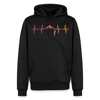 Climbing Sunset Heartbeat Climber - Men’s Premium Organic Hoodie - black - Front - Nico (187cm)