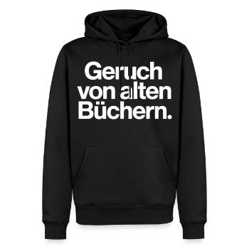 Geruch von alten Büchern Spruch T-Shirt Leser - Männer Premium Bio Hoodie - Schwarz - Vorne - Nico (187cm)