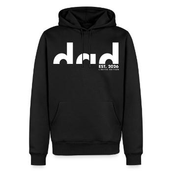 Dad Est. 2026 Limited edition | Vater | Vatertag - Männer Premium Bio Hoodie - Schwarz - Vorne - Nico (187cm)