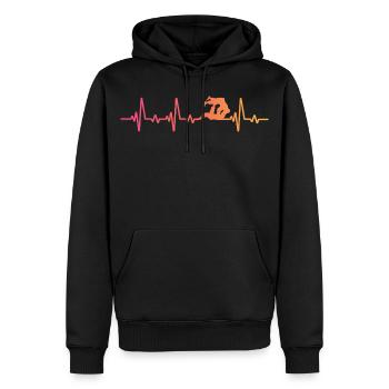Jiu Jitsu Sonnenuntergang Herzschlag Jiu-jitsu - Männer Premium Bio Hoodie - Schwarz - Vorne - Nico (187cm)