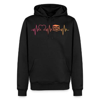 Buch Sonnenuntergang liest betrunkenen Herzschlag - Männer Premium Bio Hoodie - Schwarz - Vorne - Nico (187cm)