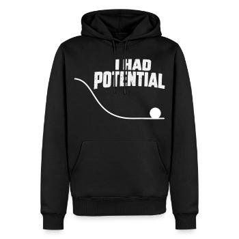 Ich hatte potenzielle Energie-Physique Humou - Männer Premium Bio Hoodie - Schwarz - Vorne - Nico (187cm)