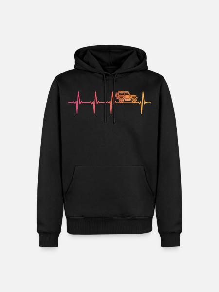 Offroad Sunset 4x4 Offroad-Geländefahrzeug - Männer Premium Bio Hoodie - Schwarz