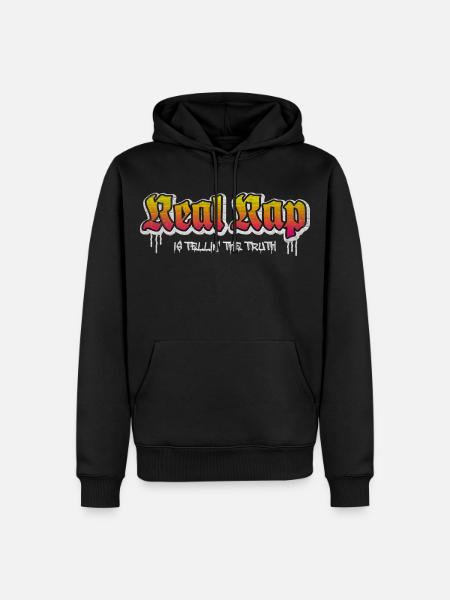 Real Rap - Männer Premium Bio Hoodie - Schwarz
