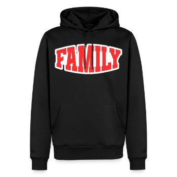 Family - Männer Premium Bio Hoodie - Schwarz - Vorne - Nico (187cm)