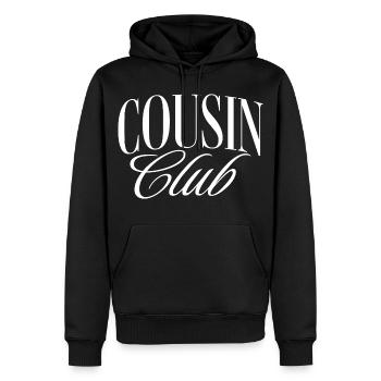 Cousin Club - Men’s Premium Organic Hoodie - black - Front - Nico (187cm)
