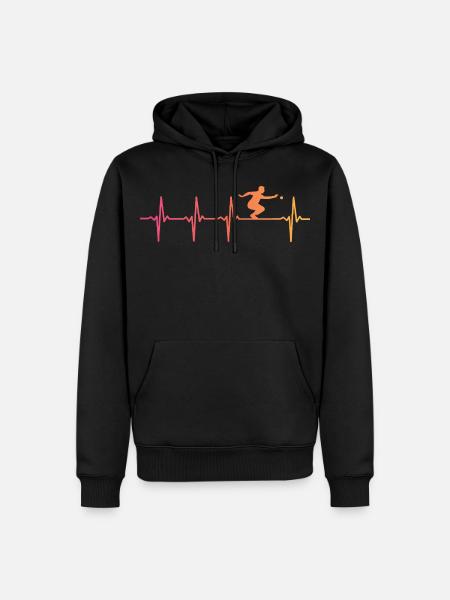 Sunset Pétanque Herzschlag-Bouliste - Männer Premium Bio Hoodie - Schwarz