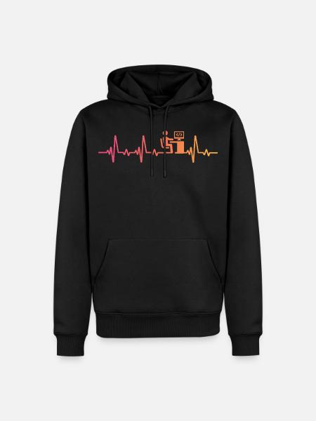 Programmer sunset heartbeat developer - Men’s Premium Organic Hoodie - black
