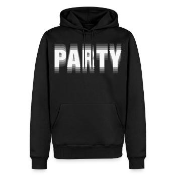Party– Minimalistisches Typografie Statement - Männer Premium Bio Hoodie - Schwarz - Vorne - Nico (187cm)