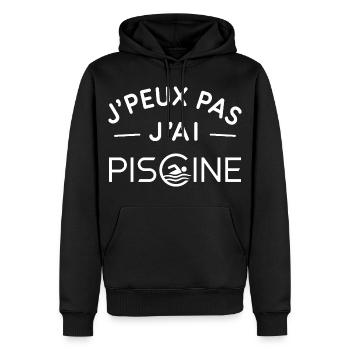 Piscine Humour Cadeau Passionné de Baignade - Sweat à capuche Premium bio Homme - noir - Devant - Nico (187cm)