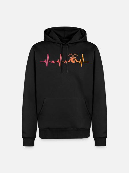Welder Sunset Heartbeats Welding - Men’s Premium Organic Hoodie - black