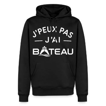 Bateau Humour Cadeau Passionné de Navigation - Sweat à capuche Premium bio Homme - noir - Devant - Nico (187cm)