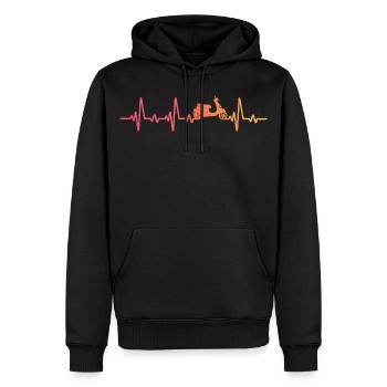 Moped Sunset Heartbeat Mofa Scooter - Männer Premium Bio Hoodie - Schwarz - Vorne - Nico (187cm)